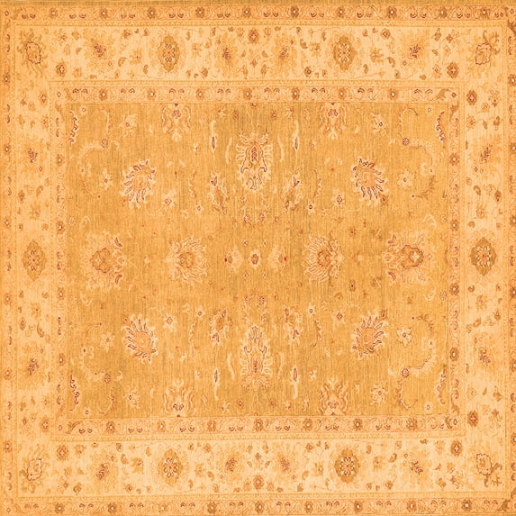 Ahgly Company Indoor Square Oriental Orange Traditional Area Rugs, 6' Square