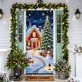 thumbnail image 6 of Christmas Snowman Door Cover Flag Festive Doorway Decoration With Tree Gifts Snowflakes Bows And Bells Durable Polyester For Holiday Decor With High Quality Digital Printing, 6 of 6