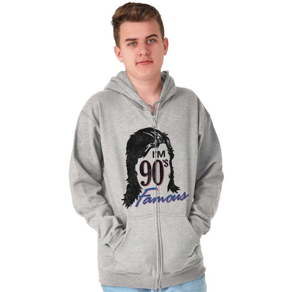 Retro Funny I'm 90s Famous Humor Unisex Fleece Graphic Zip Up Hoodie Brisco Brands 2X