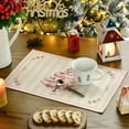 thumbnail image 3 of mubwai Xmas Pine Pink Winter Placemats Set of 4, 12x18 Inch Seasonal Christmas Table Mats for Party Kitchen Dining Decoration, 3 of 6