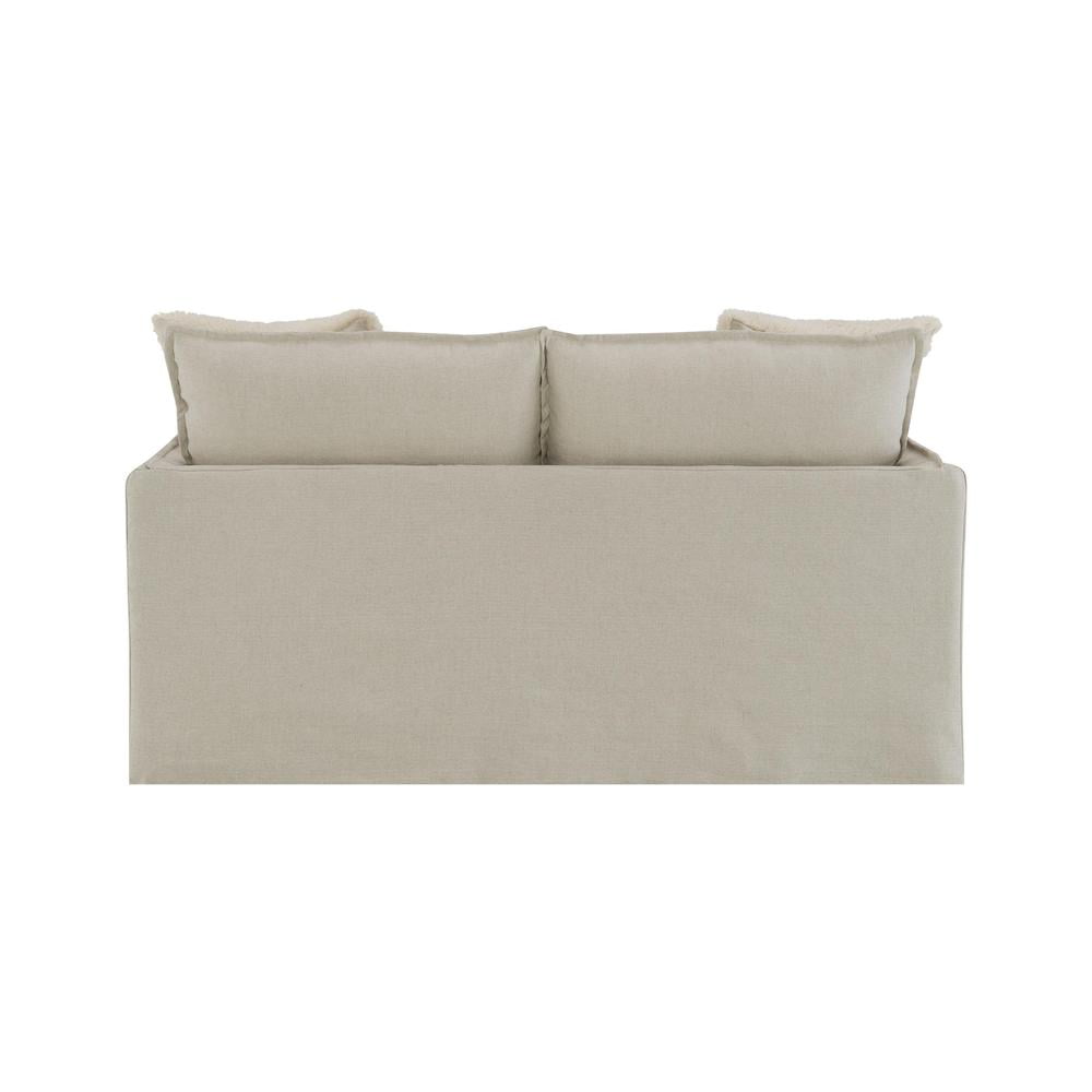 ACME Upendo Contemporary Linen Fabric Loveseat with 2 Pillows in Beige