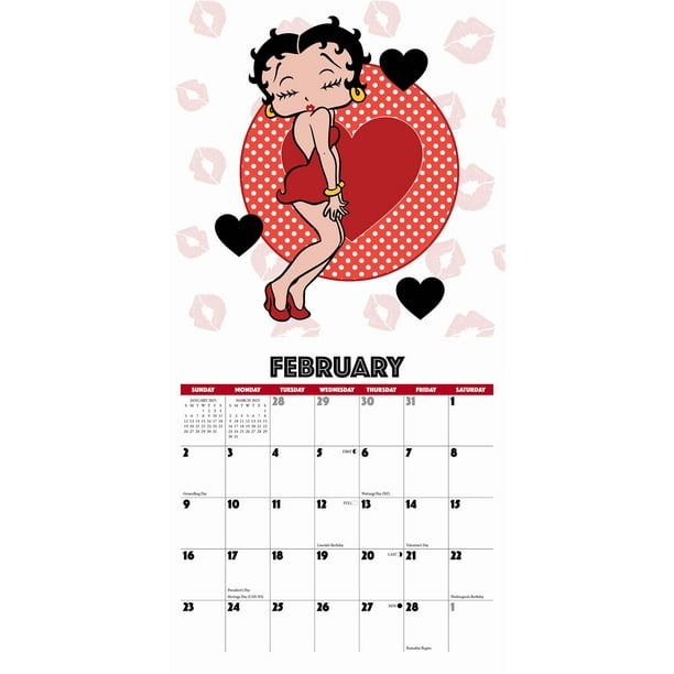 Betty Boop 2026 7 X 7 Mini Wall Calendar, (Hardcover) - Walmart