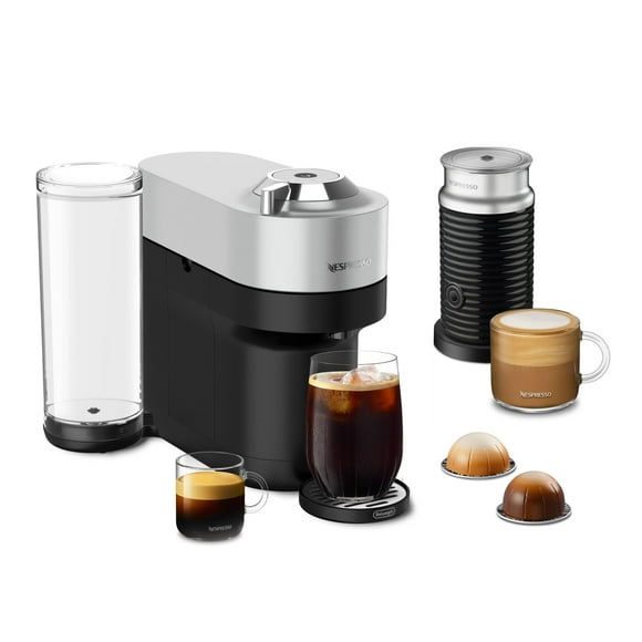 Nespresso Vertuo Pop+ Deluxe de De'Longhi con Aeroccino, Plata