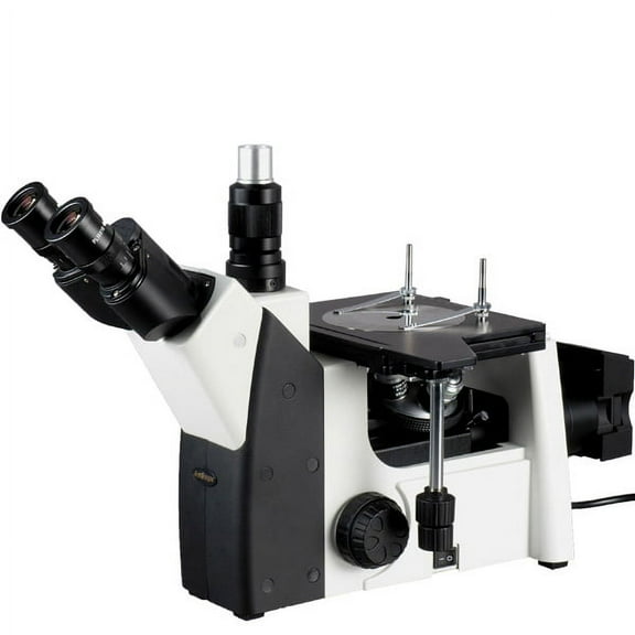 AmScope 50X-1250X Inverted Trinocular Metallurgical Microscope New