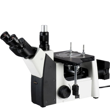 AmScope 50X-1250X Inverted Trinocular Metallurgical Microscope New