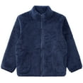 thumbnail image 3 of Alvivi Kids Girls Fleece Jacket Coat Full-Zip Turtleneck Tops with Pocket Fall Winter Outerwear Navy Blue 11-12, 3 of 7