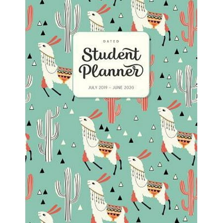 Dated Student Planner July 2019 - June 2020: High School or Middle School Planner with Subject Blocks - Desert Llama Mint