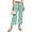 Green, variant on High Waist Women Stripe Print Casual Pants Ankle Length Capris Straight Trousers