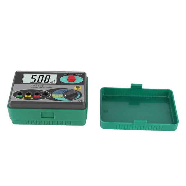 Earth Resistance Tester Digital Earth Testing Tool Vehicle Accessory LCD Digital Earth Ground Resistance Meter High Accuracy With LED Indicator Inspection Tool