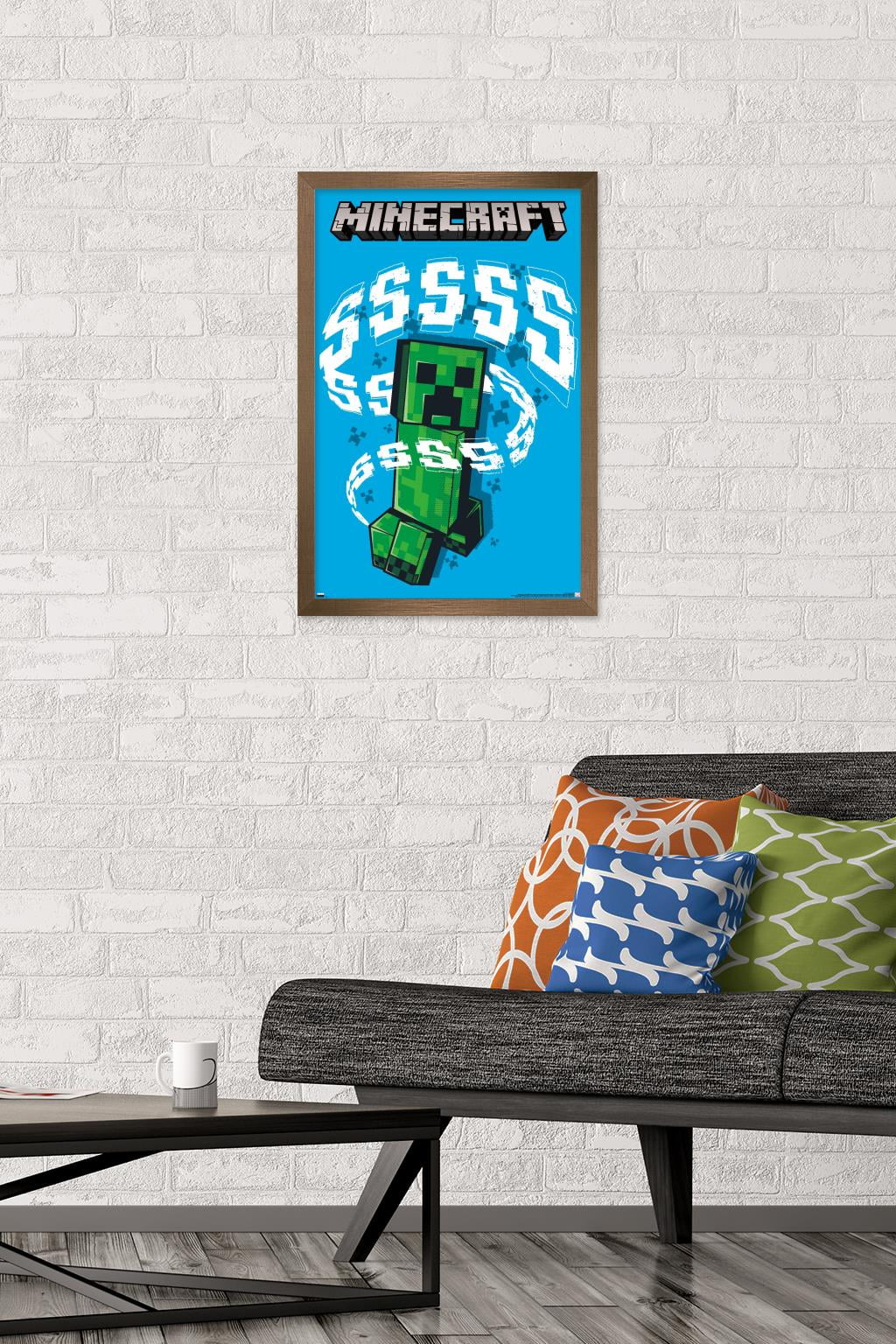 Minecraft - Creeper SSS Wall Poster, 14.725" x 22.375", Framed