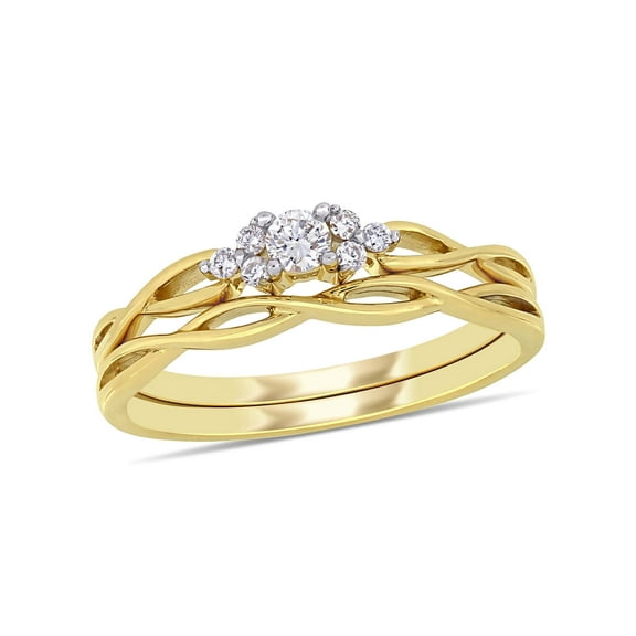 Everly Women's Diamond 10k Yellow Gold Bridal Set