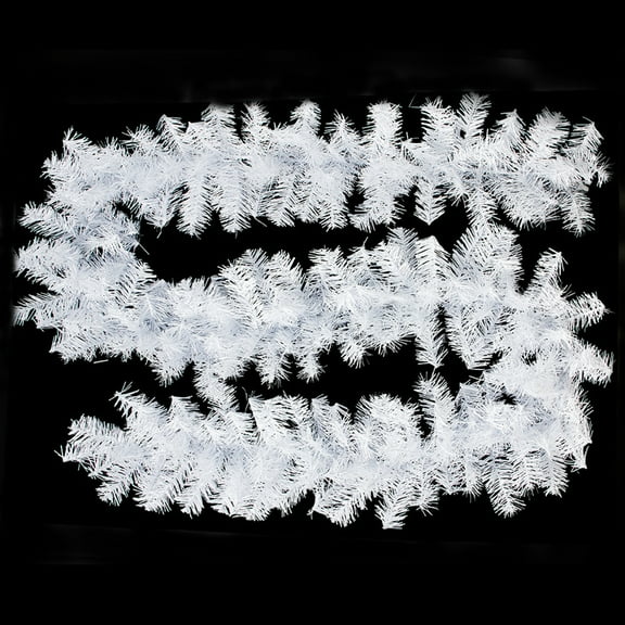 9ft Artificial White Christmas Garland – Snowy Pine Needle Garland for Mantel, Staircase, Door Frame & Holiday Party Decoration, Winter Xmas Tree Hanging Garland for Indoor Outdoor Décor