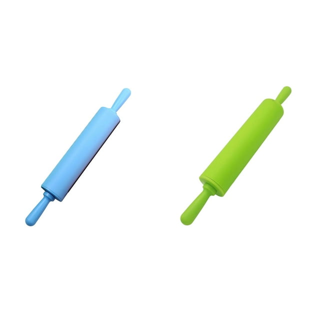 (Lot de 2) Rouleau à Pâtisserie en Silicone Rinsvye Rouleau à Pâte en Silicone Petit Rouleau pour Pizza Biscuit avec Poignée en Bois Surface Antiadhésive Rouleaux à Pâtisserie pour Cuisson Pâte Antiadhésive Biscuit Rouleau à Pizza Cuisson