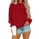 thumbnail image 2 of HongQid Women's Long Sleeve Crewneck Sweatshirt Casual Solid Color Pullover Cropped Tops, 2 of 3