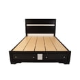 thumbnail image 3 of Matrix Traditional Wood Queen Storage Bed in Black, 3 of 7