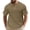 Khaki, variant on Mens Cotton Reglan Short Sleeve Shirts Summer Fitted Crewneck Button Up T-Shirts with Chest Pockets Lightweight Moisture Wicking Tees