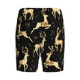 thumbnail image 2 of Lsque Christmas Gold Deers Mens Sleep Pajama Shorts,Short Pajama Pants, Cotton Ultra-Soft Knit-X-Large, 2 of 9