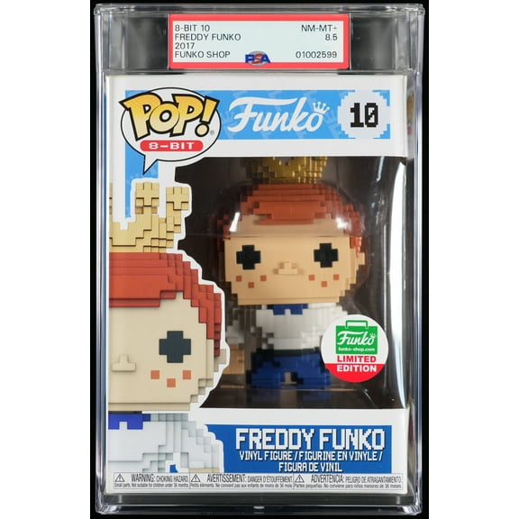 Freddy Funko, PSA Graded 8.5 NM-MT , Freddy Funko Collectible Vinyl Figure #10, Fully Encapsulated Bundle with Compatible Funko Pop! PSA Hard Protector Case