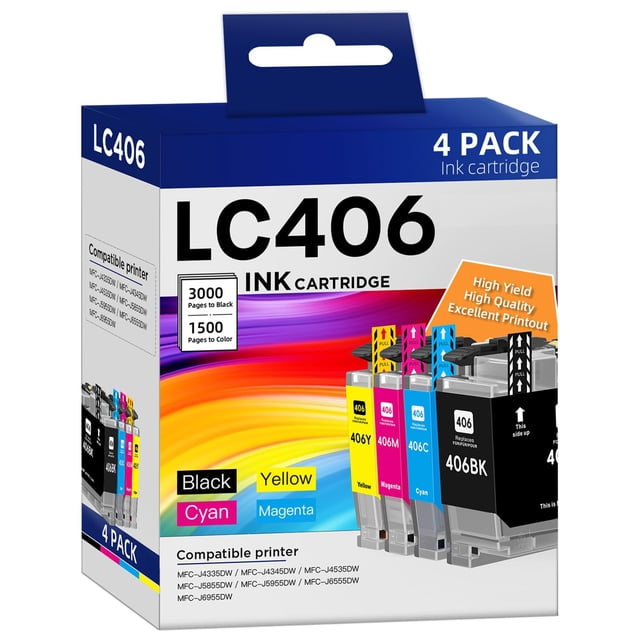 Cartuchos de tinta belietop LC406 compatibles con la impresora Brother MFC