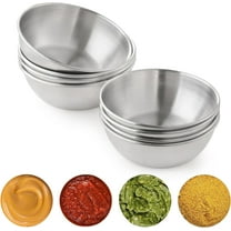 8 PCS Stainless Steel Mini Soy Sauce Dish, Individual Round Seasoning Bowls, Sushi Dipping Bowl, Ingredient bowls for prep Appetizer Plates( 8PCS 3.27 inch)