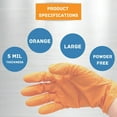 thumbnail image 3 of Nitrile Exam Powder Free Disposable Gloves, Ambidextrous, Beaded Cuff, Orange, 5 Mil, Large, 36000 Pack, 3 of 6