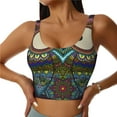 thumbnail image 2 of Lsque Boho Owl Printed Women'S Sports Bra, Compression, Moisture Wicking, High-Impact Sports Bra For Women,Supportive sports bra-XX-Large, 2 of 9