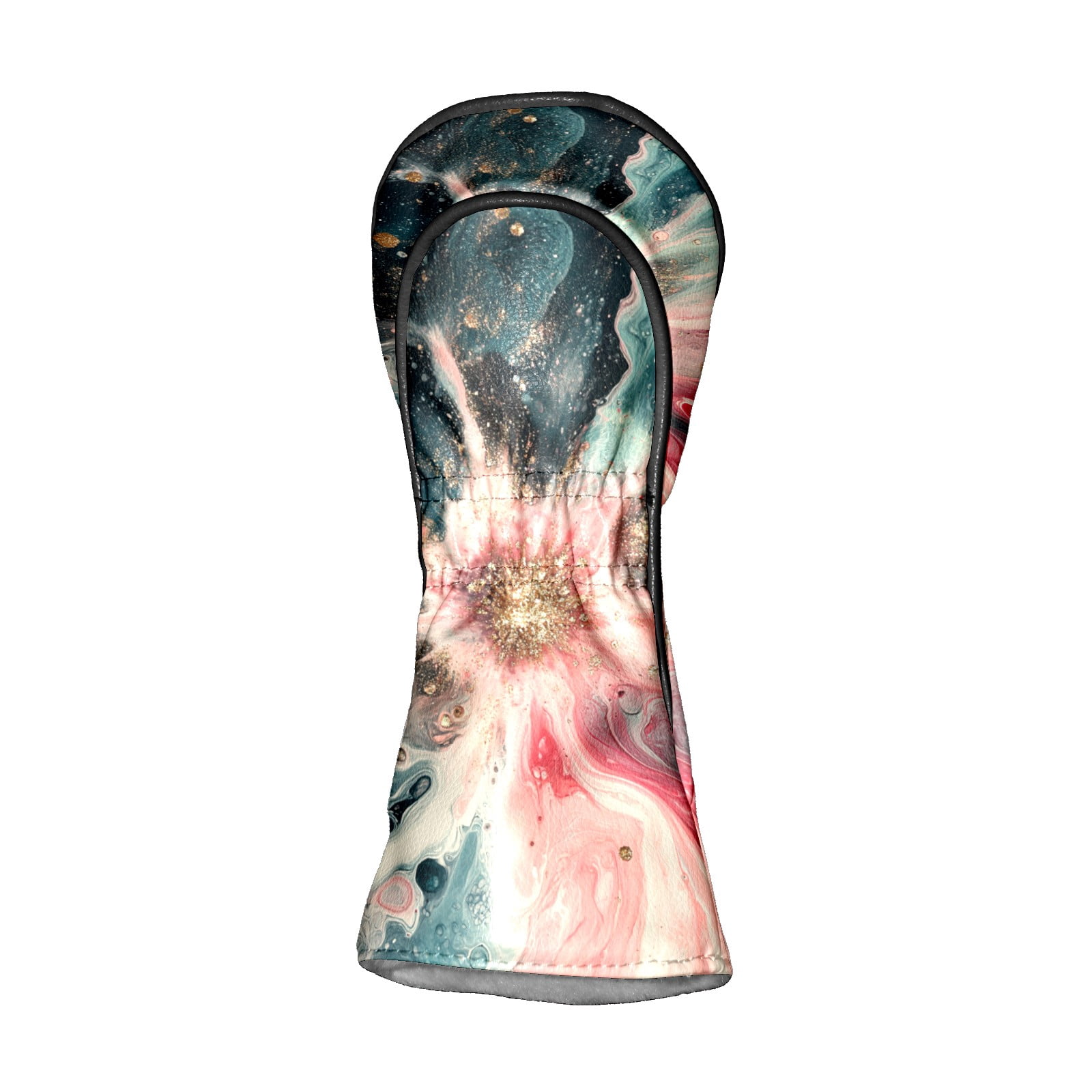 Golf Club Covers PU Leather Waterproof Head Covers for Fairway Woods Hybrids Swirl Pattern Unisex Fits Most Brands