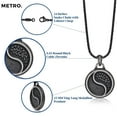 thumbnail image 6 of Metro Jewelry 0.85 Carat Black Cubic Zirconia Round Ying Yang Medallion Pendant Necklace in Stainless Steel with Black Ion Plating 24 Inches Box Chain Lobster Claw, 6 of 7