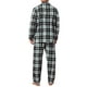 thumbnail image 3 of INSPIRAR CHIC Conjunto de Pijamas de Dos Piezas de Manga Larga con Botones Casual a Cuadros en Negro y Verde Talla S, 3 of 5