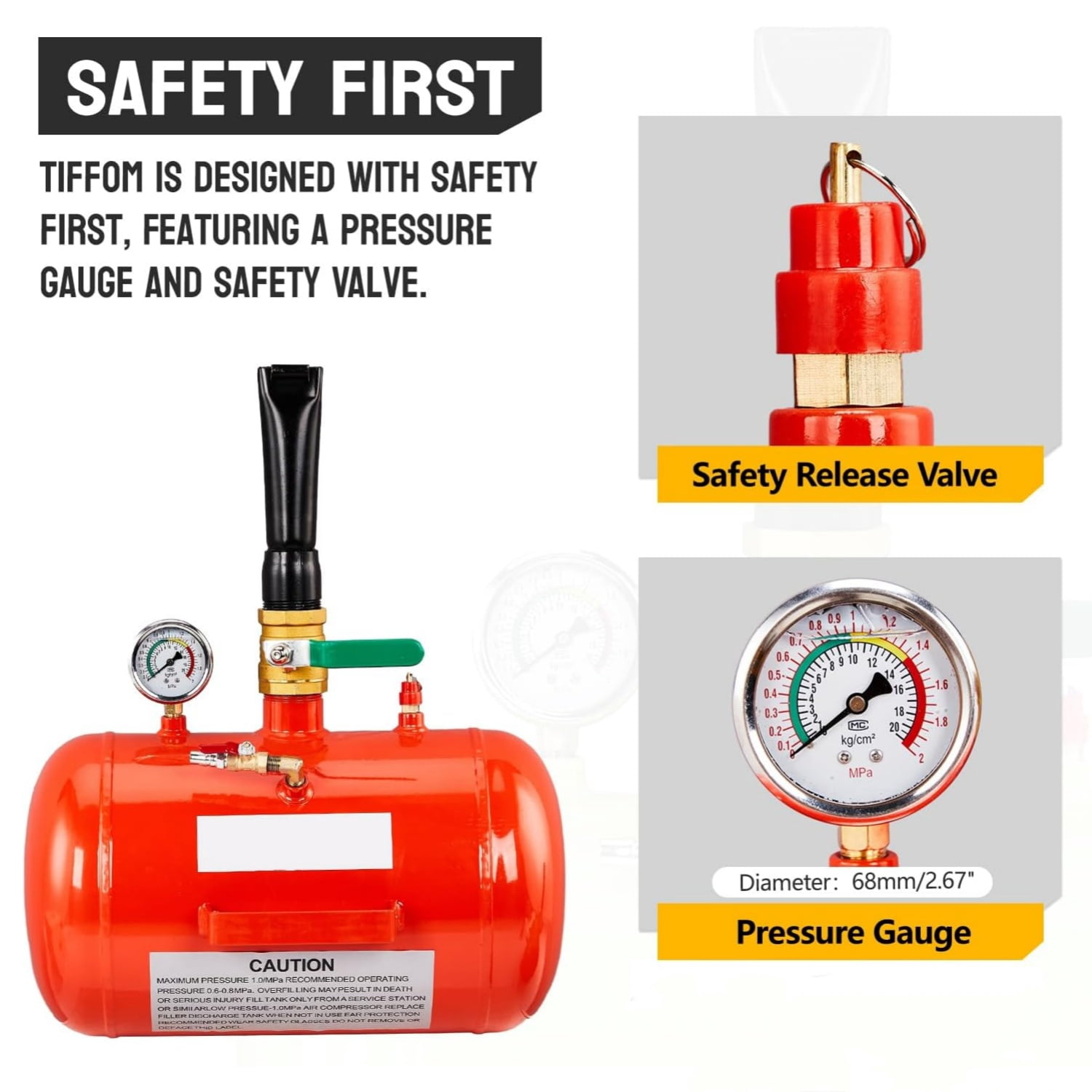 Ktaxon 5 Gallon Air Tire Bead Blaster Seater, Wheel Seating Tool Inflator Tank for Truck ATV, 85-116PSI Operating Pressure, Red