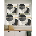 thumbnail image 2 of Abstract Art Short Blackout Curtains 45 Inch Long Black Gold Circle Moon Stripe Mottled Geometric Rod Pocket Kitchen Curtains, 2 Panels Thermal Insulated Room Drapes for Bedroom, 42"W x 45"L, 2 of 5