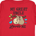 thumbnail image 4 of Inktastic My Great Uncle Loves Me with Sloth and Hearts Boys or Girls Long Sleeve Toddler T-Shirt, 4 of 5