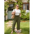 thumbnail image 2 of CASSIE LIZ Plus Size Womens Green Pants Baggy Wide Leg Palazzo Pants Beach Vacation Trousers XL-5XL, 2 of 10
