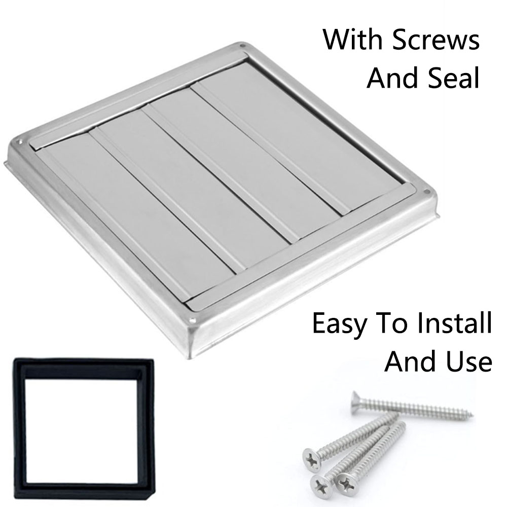 TOP-MAX 304 Stainless Steel Ventilation Grille with Movable Fins Weather Protection Outside Grille 3 Size Choice