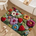 thumbnail image 3 of 1pc Yarn Embroidery with Flowers Absorbent Non-Slip Bathroom Thickened Flannel Rug Decor,Soft,Quick Drying,Suitable For Indoor/outdoor Use,Bathrooms,Bedrooms,Kitchens,Terrace,Laundry Rooms,16"x24", 3 of 9