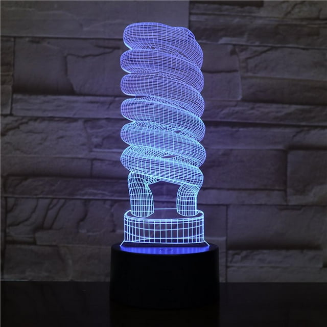 Lámpara LED de ilusión LED con luz nocturna 3D en forma de bombilla
