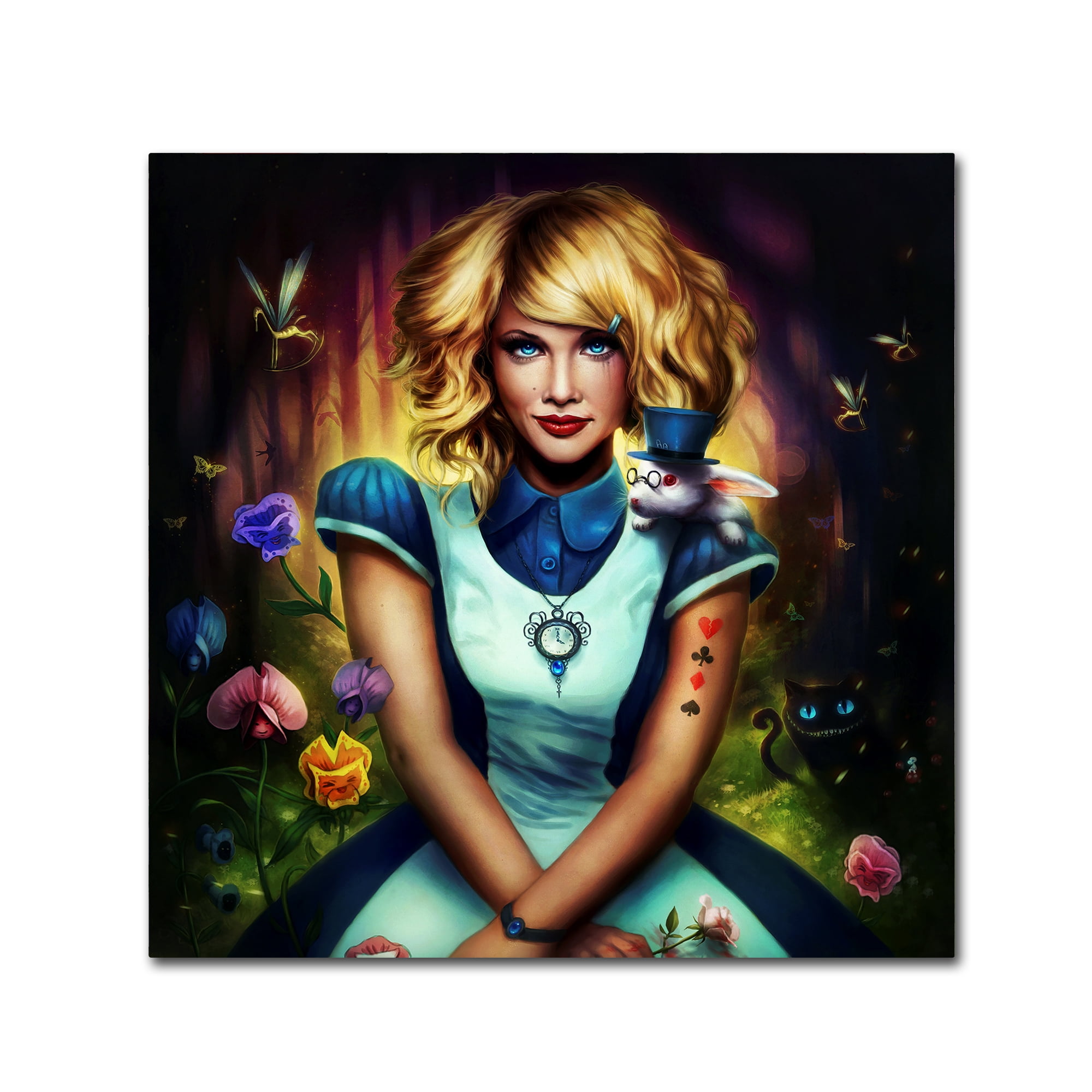 Trademark Fine Art 'Alice in Wonderland' Canvas Art by JoJoesArt ...
