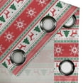 thumbnail image 4 of Ambesonne Christmas Grommet Curtain, Reindeer Snowflake, 50" x 108", Vermilion Green White, 4 of 6