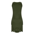 thumbnail image 5 of Efsteb Formal Dresses for Women Ruched Bodycon Boho Midi Dresses Western Asymmetrical Hem Tassel Dress V-Neck Sleeveless Casual Fashion Solid Color Elegant ,Size:XXL, 5 of 5