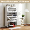 thumbnail image 4 of Foreate 8-Tier Metal Shoe Cabinet with 4 Flip-Up Tempered PC Doors - Ideal for Entryway, Hallway, Living Room - Holds 24 - 32 Pairs - Sturdy, Waterproof, Space - Saving, 4 of 6