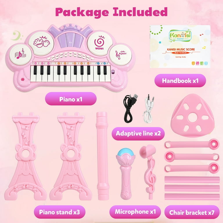 beefunni Kids Electronic Piano Keyboard, 24-Key Music Toy