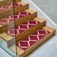 thumbnail image 3 of Ottomanson Non-Slip Rubberback Trellis 8.5" x 26" Indoor Stair Treads, 7 Pack, Red/White, 3 of 9