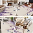thumbnail image 5 of Area Rug for Living Room, Wisteria Non-Slip Indoor Large Carpet for Bedroom/Dining Room, Spring Purple Flowers Butterflies Vintage Beige Washable Low-Profile Rectangle Floor Runner Rugs - 6 x 9 Ft, 5 of 7