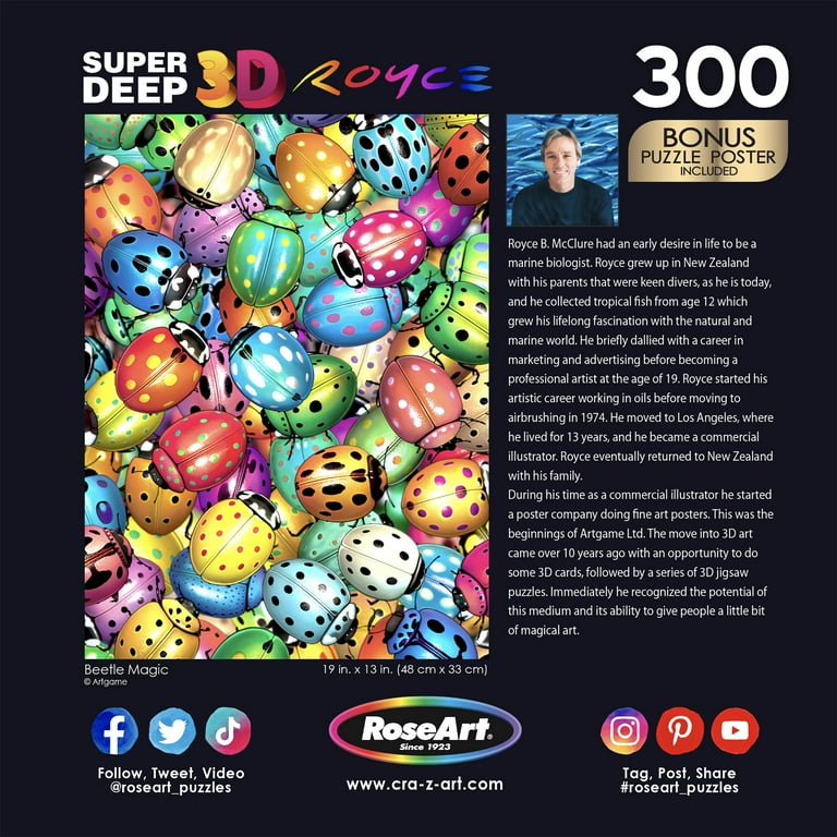 Cra-Z-Art Royce Super Deep 3D Beetle Magic 300-Piece Jigsaw Puzzle