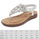 thumbnail image 2 of Mujeres sandalias planas con arco soporte zapatos tang sandalias romanas rhineston sandalias cómodas para el verano elegante, 2 of 6