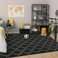 thumbnail image 3 of Junovo 7'x10'Modern Geometric Area Rug for Bedroom and Living Room, Fluffy Indoor Carpet for Family Room Decor,Black, 3 of 7