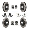 thumbnail image 1 of Transit Auto Front Rear Hub Bearings Assembly Coated Disc Brake Rotors and Semi-Metallic Pads Kit (10Pc) for Car 2012 Volkswagen Routan with Single Piston Caliper - Left Right Side KBB-116799, 1 of 11