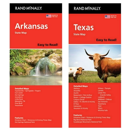 Rand McNally State Maps: Arkansas and Texas (2 Maps)