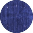 thumbnail image 1 of Ahgly Company Machine Washable Indoor Round Abstract Blue Contemporary Area Rugs, 4' Round, 1 of 4