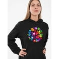 thumbnail image 2 of Hippie Flower Power Hoodie Women -Image by Shutterstock, Female x-Large, 2 of 4
